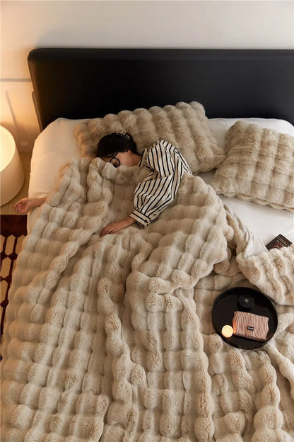 Plaid Douillet en Polaire pour Lit et Canapé