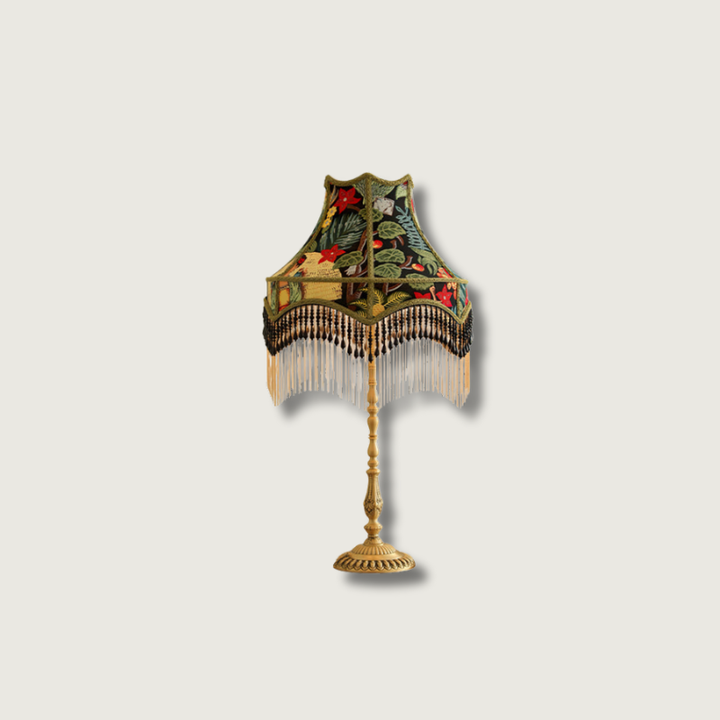 Lampe de Table Décorative en Soie avec Dentelles - Foivo
