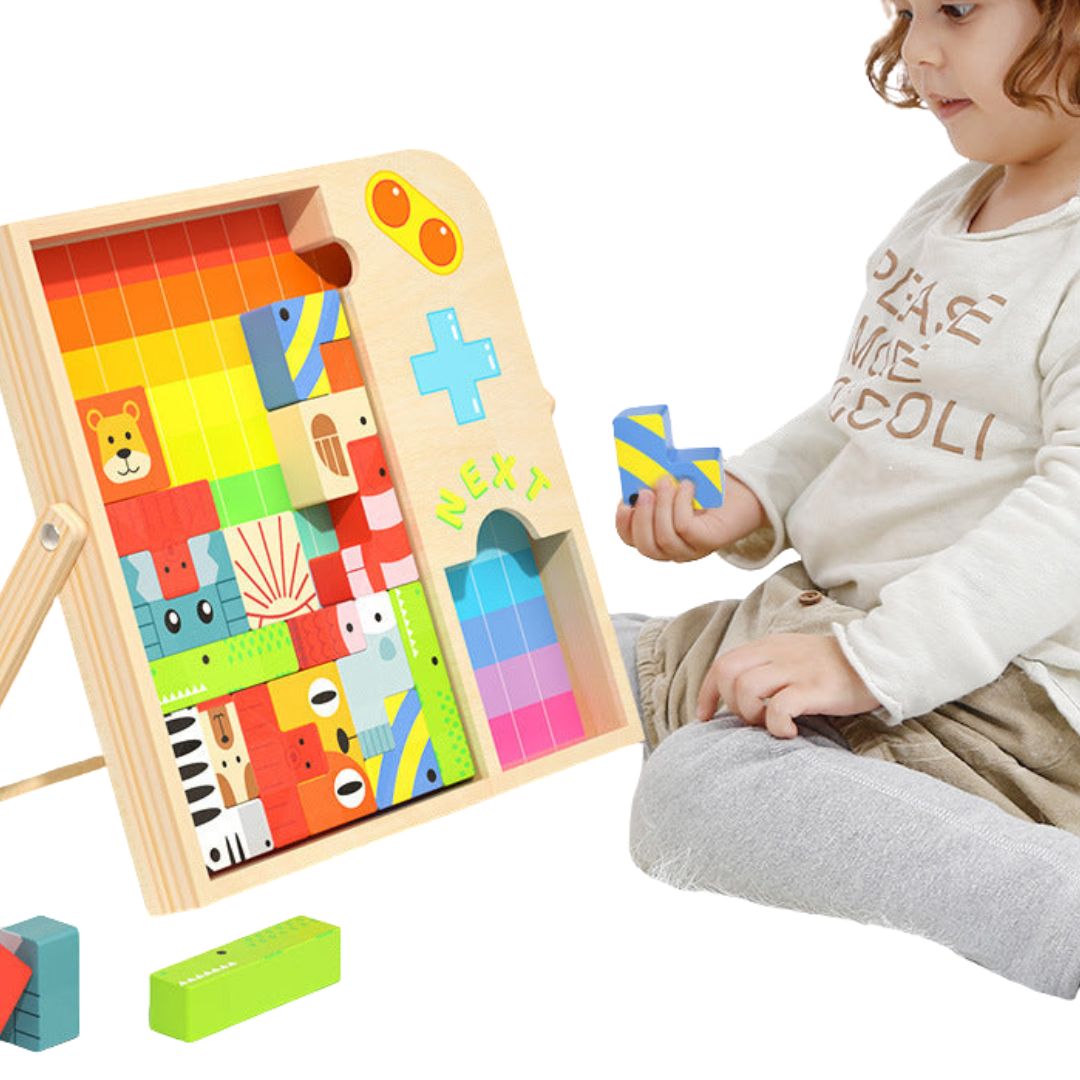 Jeu Éducatif Tétrino - Puzzles Montessori pour Enfants Créatifs - BlxckFR