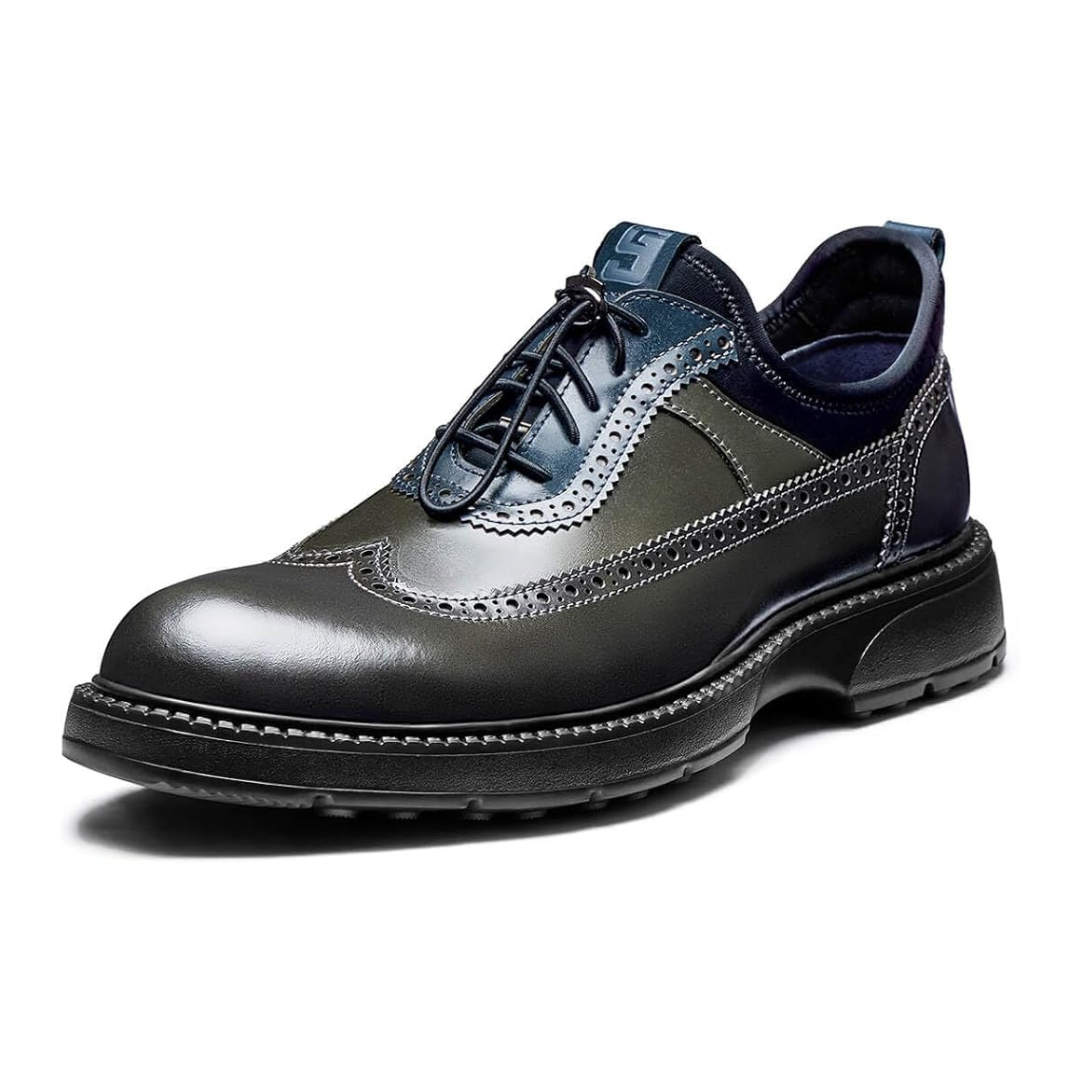 Chaussures Classiques Homme Cuir Olive Foncé - blxckfr