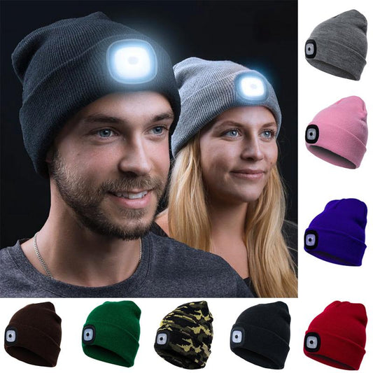 Bonnet Lumineux avec Lampe Frontale Réchargeable - BlxckFR
