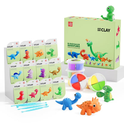 Modèle de dinosaures à modeler - Jouet créatif pour enfants avec 6 moules