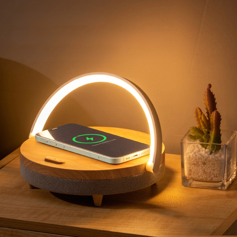 Lampe de Table avec Chargeur Sans Fil et Enceinte Bluetooth - BlxckFR