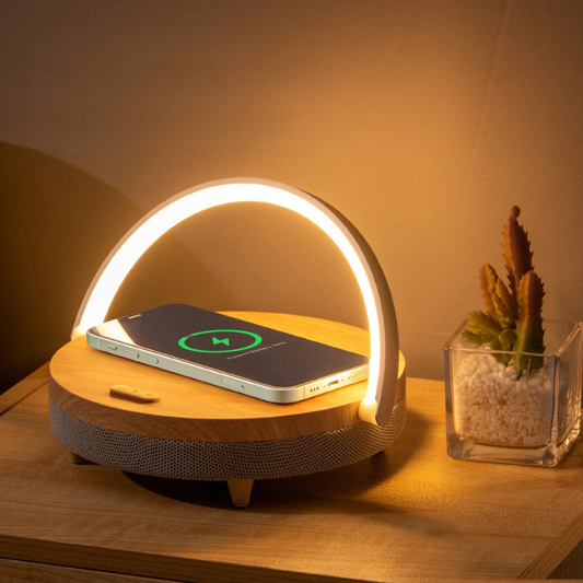 Lampe de Table avec Chargeur Sans Fil et Enceinte Bluetooth - BlxckFR