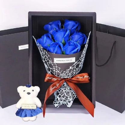 Bouquet de Fleurs avec Nounours Mignon