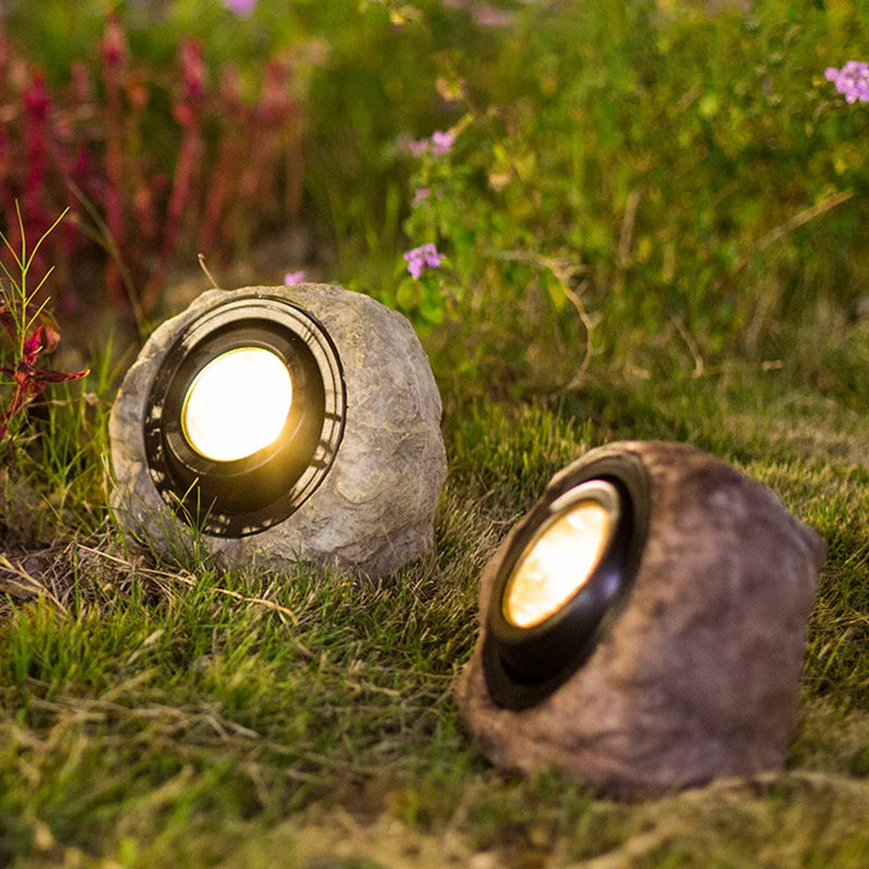 Lampe Extérieure LED Robuste - Design Rustique en Pierre avec Tête Réglable et Étanche IP65 - Foivo