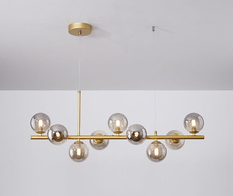Lustre Élégant Salle à Manger Verre Métal