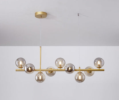 Lustre Élégant Salle à Manger Verre Métal