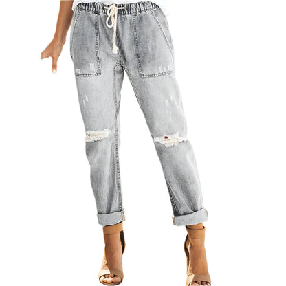 Jean Femme Élégant Taille Élastique