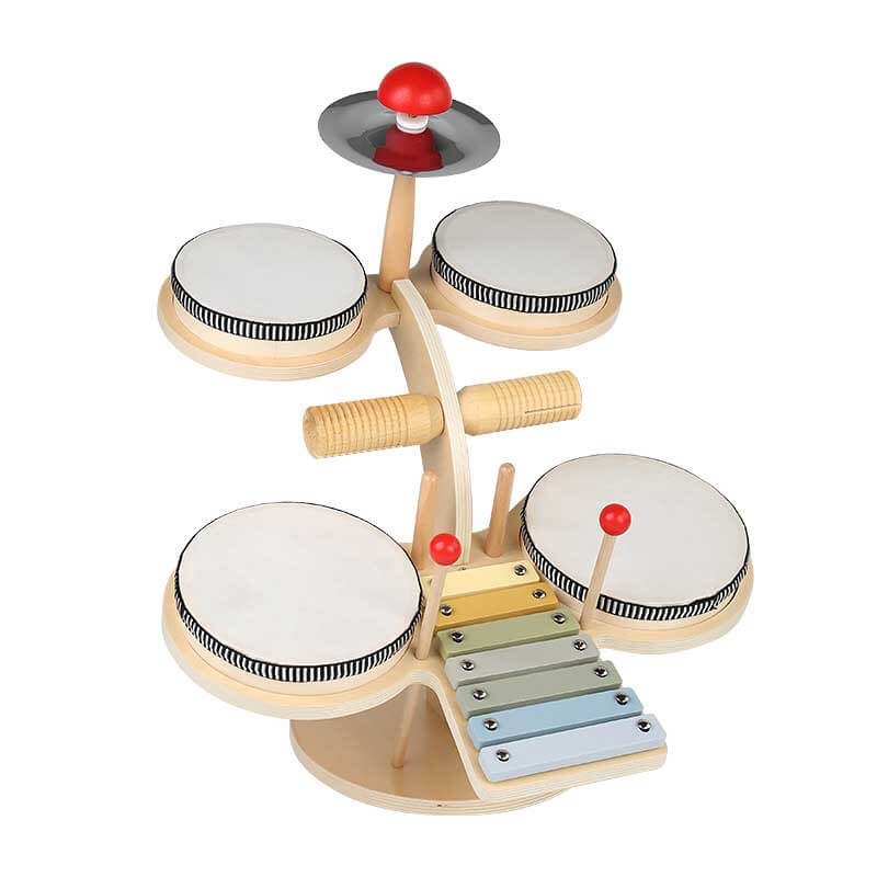 Boîte à Rythme Enfants - Drum et Xylophone en Bois - BlxckFR