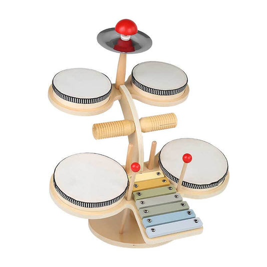 Boîte à Rythme Enfants - Drum et Xylophone en Bois - BlxckFR