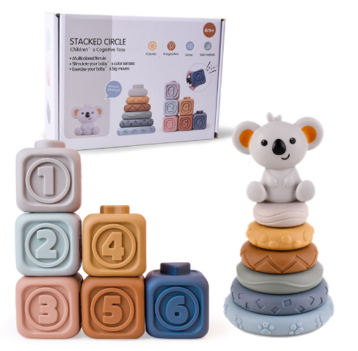 Blocs de Construction en Silicone Doux pour Enfants