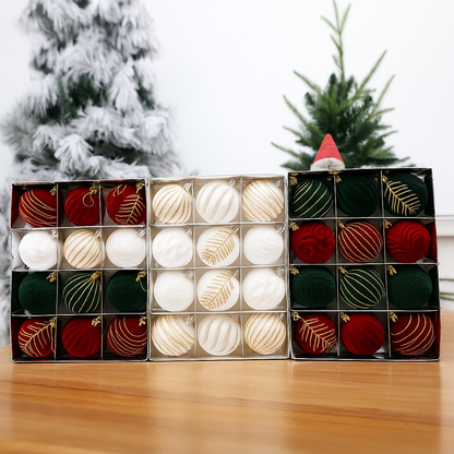 Boules de Noël scintillantes, set de 12 – Décoration élégante pour sapin - blxckfr