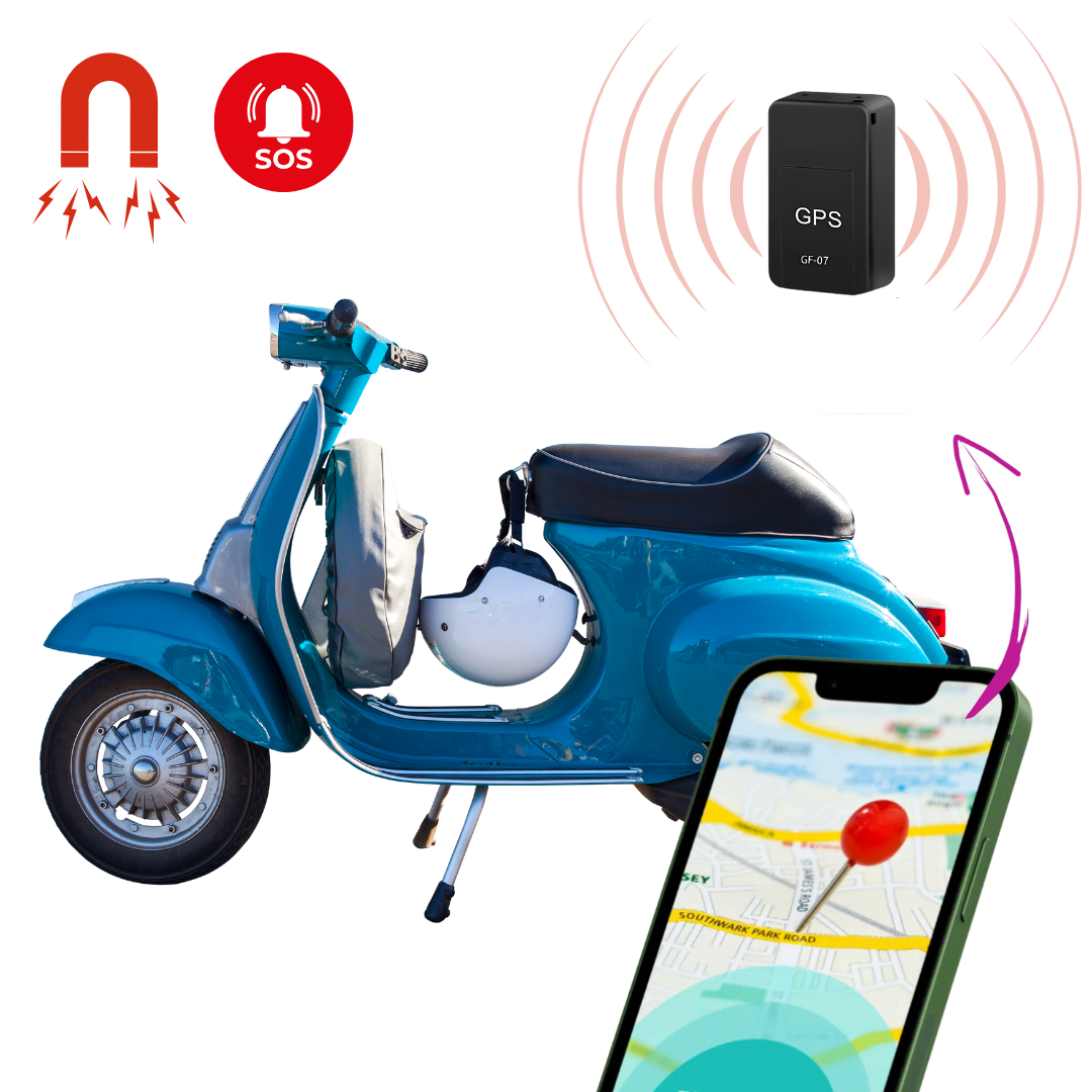 Traceur GPS Moto Noir Sans Abonnement - Localisation en Direct - blxckfr