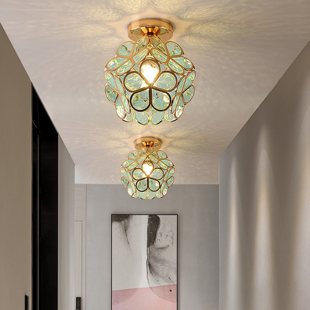 Luminaire en verre délicat Floral