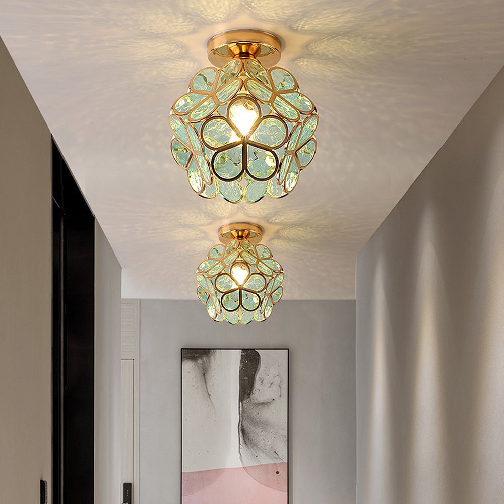 Lampe de Plafond en Verre Décoratif - Éclairage Chic pour Hall d'Entrée