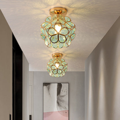 Lampe de Plafond en Verre Décoratif - Éclairage Chic pour Hall d'Entrée