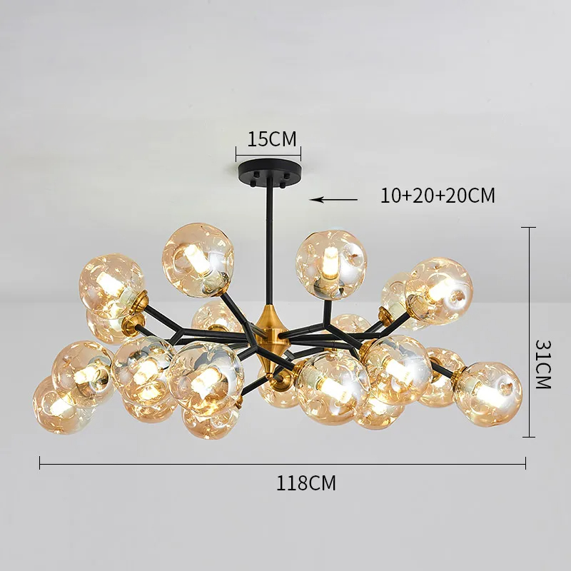 Luminaire Plafond Verre Élégant LED - Éclairage Design pour Intérieur