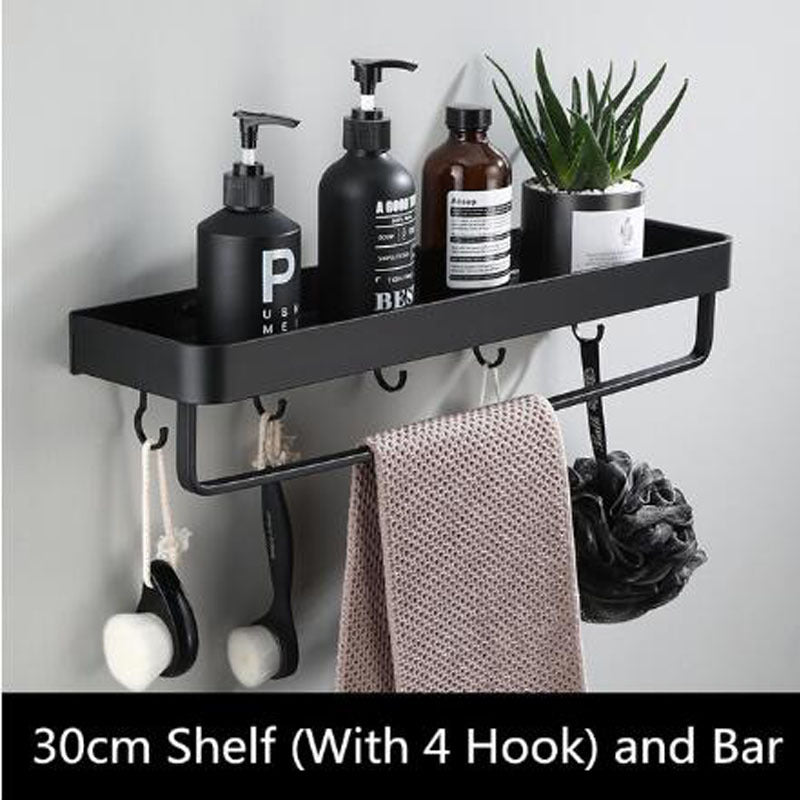 Étagère Murale Noire Élégante | Rangement Compact et Déco Moderne