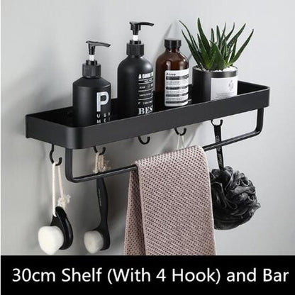 Étagère Murale Noire Élégante | Rangement Compact et Déco Moderne