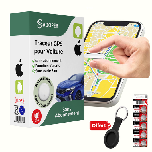 Traceur GPS Auto Sans Fils - Compatible iPhone & Android - blxckfr