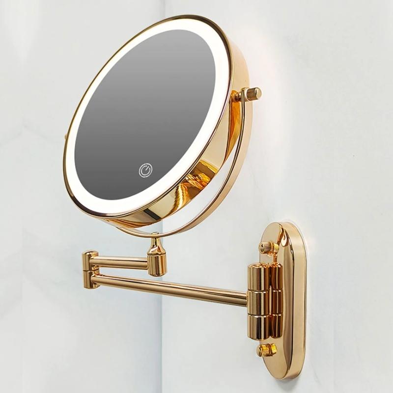 Miroir de Beauté Éclairé Rechargeable avec Loupe - Style Luxe et Pivoting - Foivo