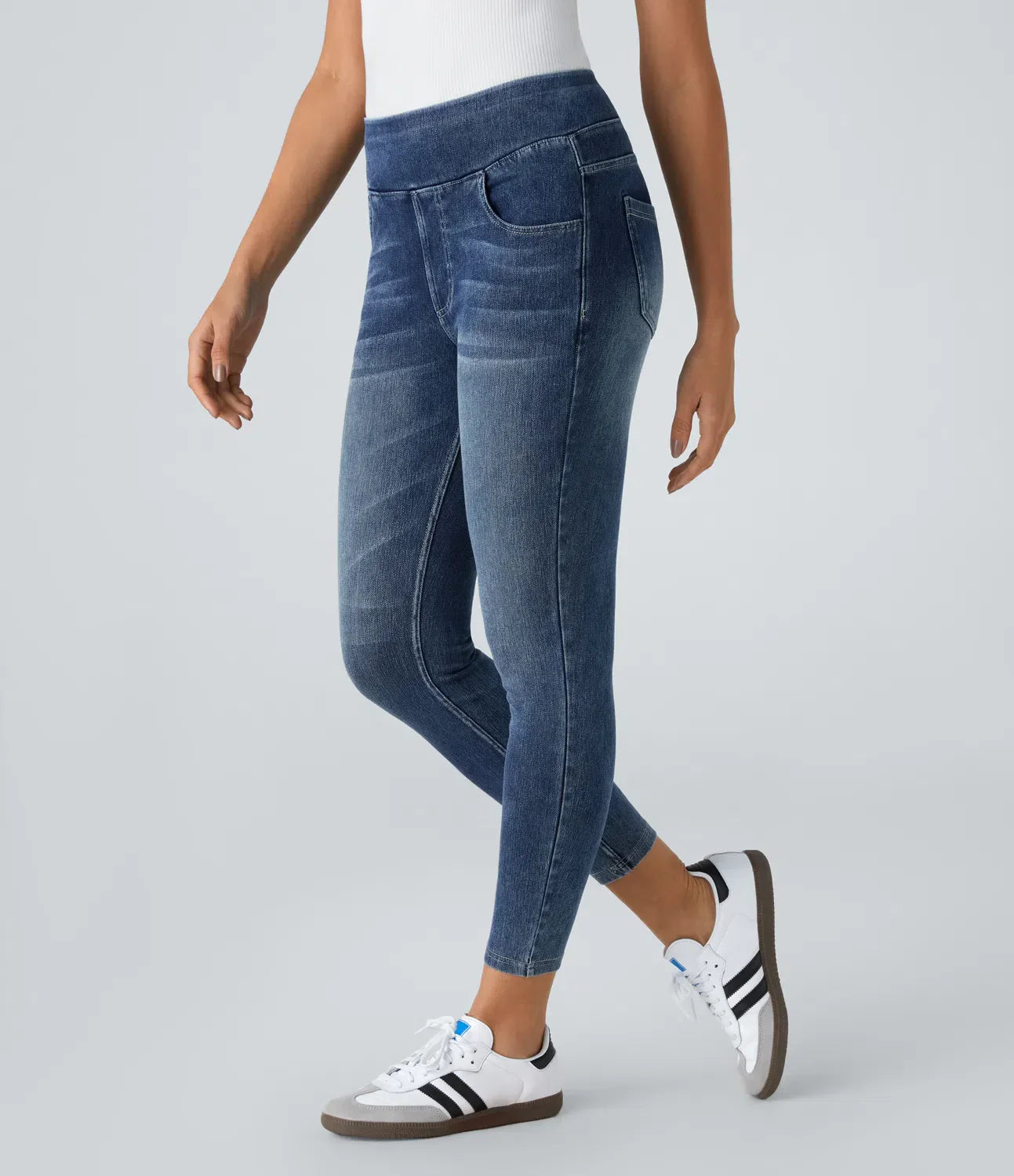 Leggings Jeans Élastiques Haut de Gamme avec Poche