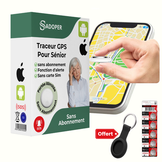 Traceur GPS Senior Élégant - Localisation Précise Sans Abonnement - blxckfr