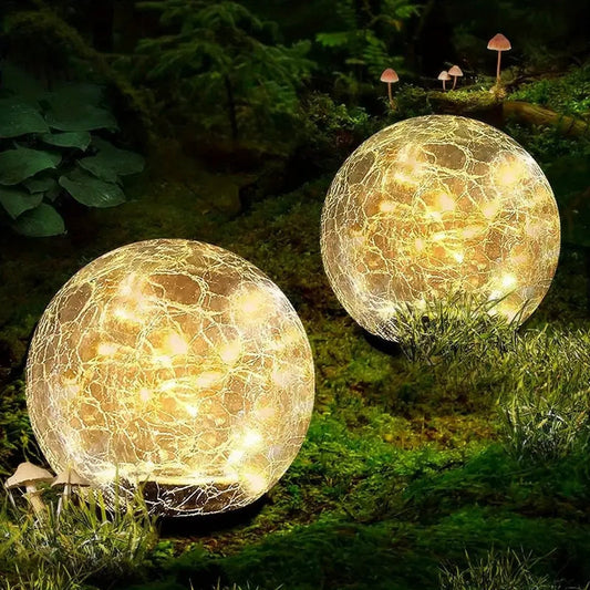 Lampes de jardin solaires décoratives avec boules en verre colorées - BlxckFR