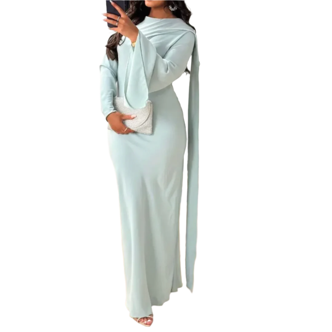 Robe Longue Élégante à Manches Bouffantes - BlxckFR