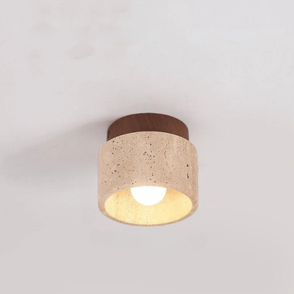 Lampe de Plafond en Pierre - Éclairage Élégant pour Escalier