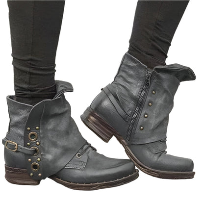 Bottes Femmes Cuir Synthétique Chaussures Hiver