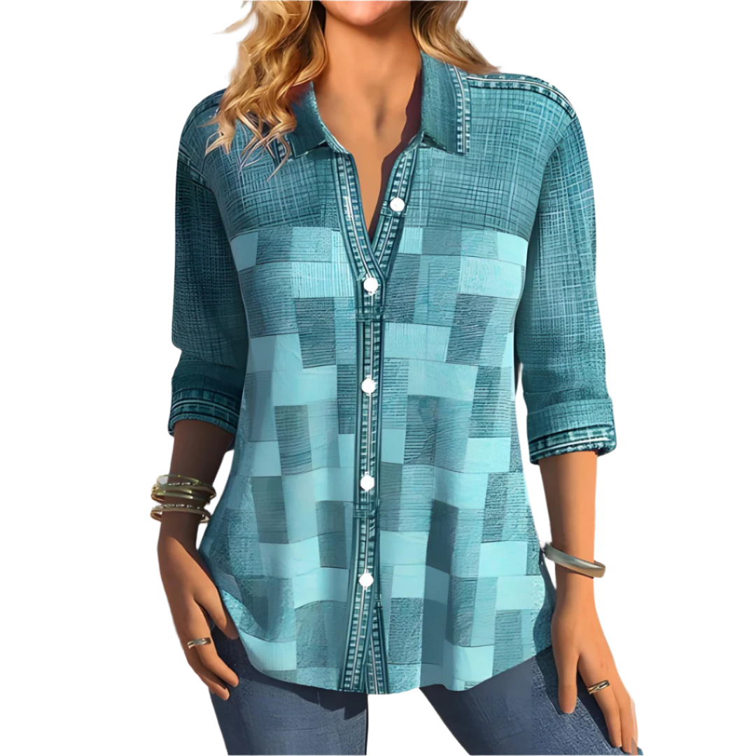 Chemise à carreaux détendue Féminine