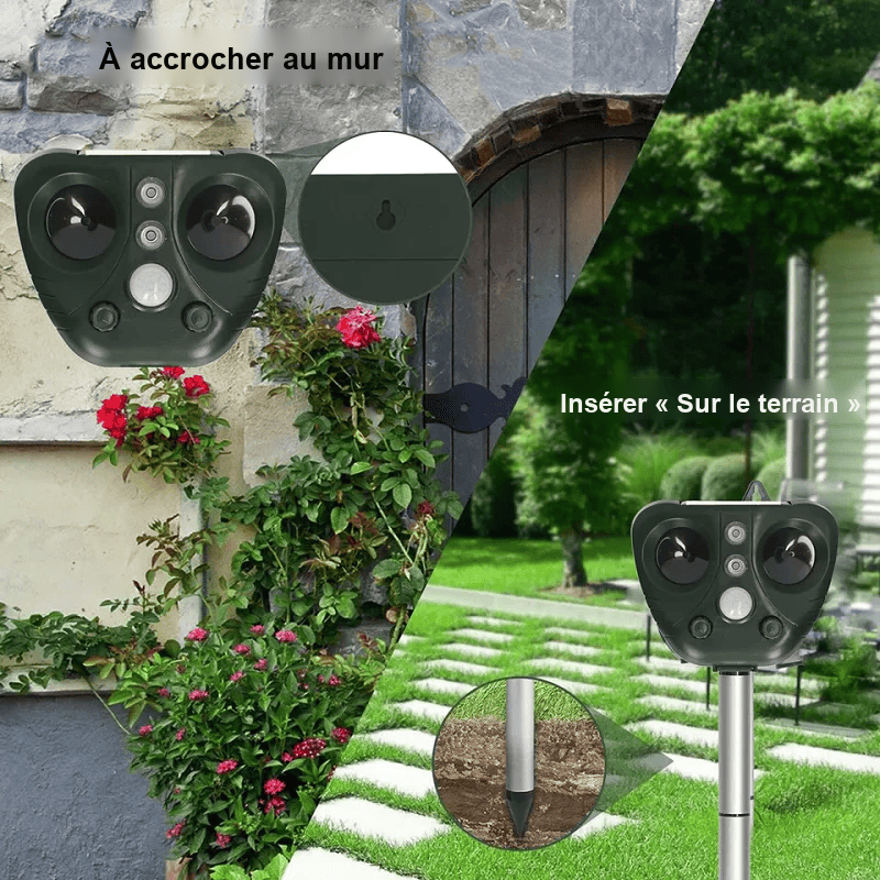Répulsif Ultrasonique Solaire Jardin Protection Durable