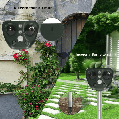 Répulsif Ultrasonique Solaire Jardin Protection Durable