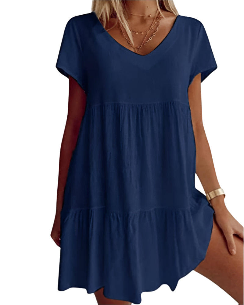 Robe Été Courte à Fleurons