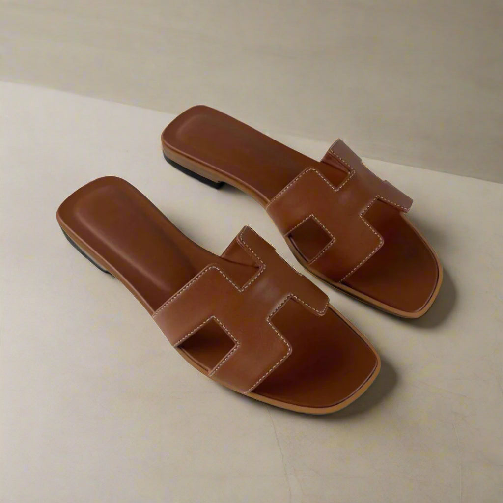 Sandales Femmes | Mules de Plage Chics en Cuir Synthétique - Foivo