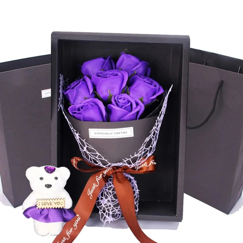 Bouquet de Fleurs avec Nounours Mignon