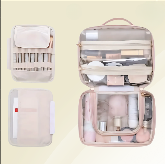 Trousse de maquillage Femme Cuir PU Imperméable Multi-compartiments