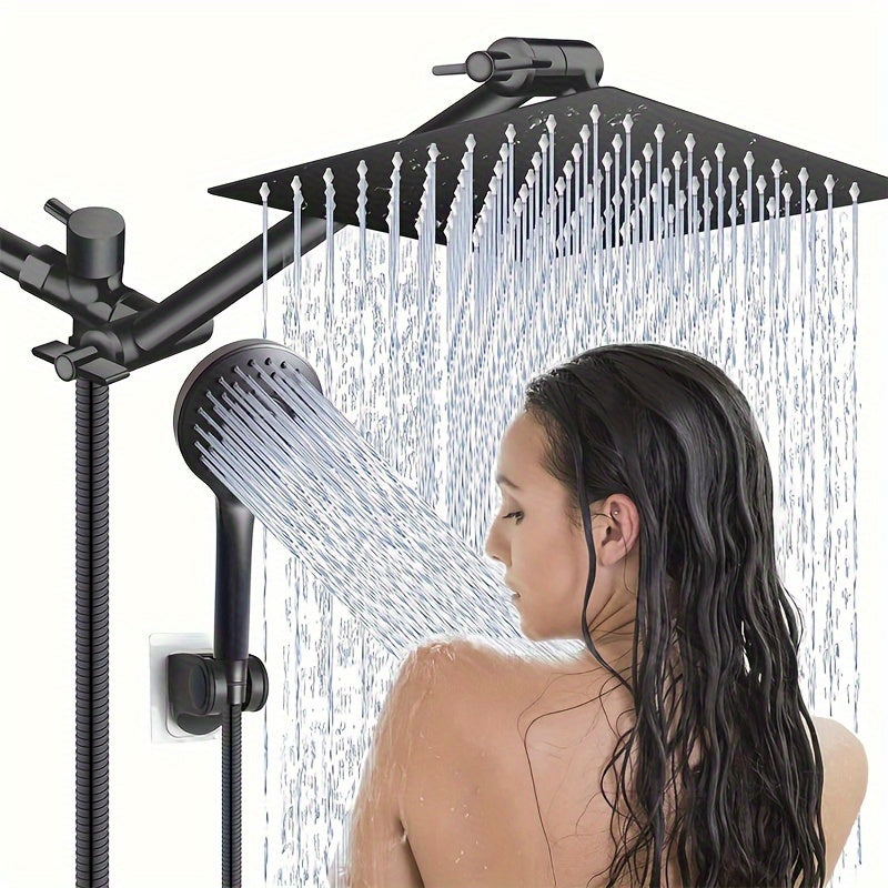 Douche à Pluie Double Ultra Puissante avec Douchette Portable