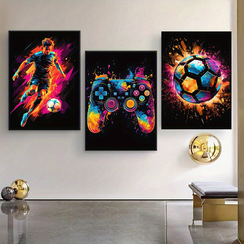 Tableaux Murals Abstraits de Football pour Gamers