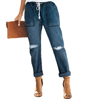 Jean Femme Élégant Taille Élastique
