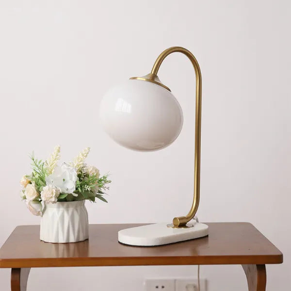 Lampe de Bureau Délicieuse - Style Élégant en Verre et Métal avec Lumière Chaude