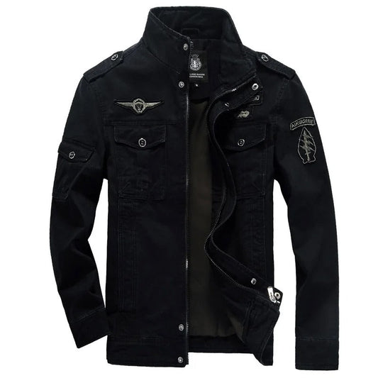 Veste Militaire Élégante avec Fermeture Éclair et Poches - BlxckFR