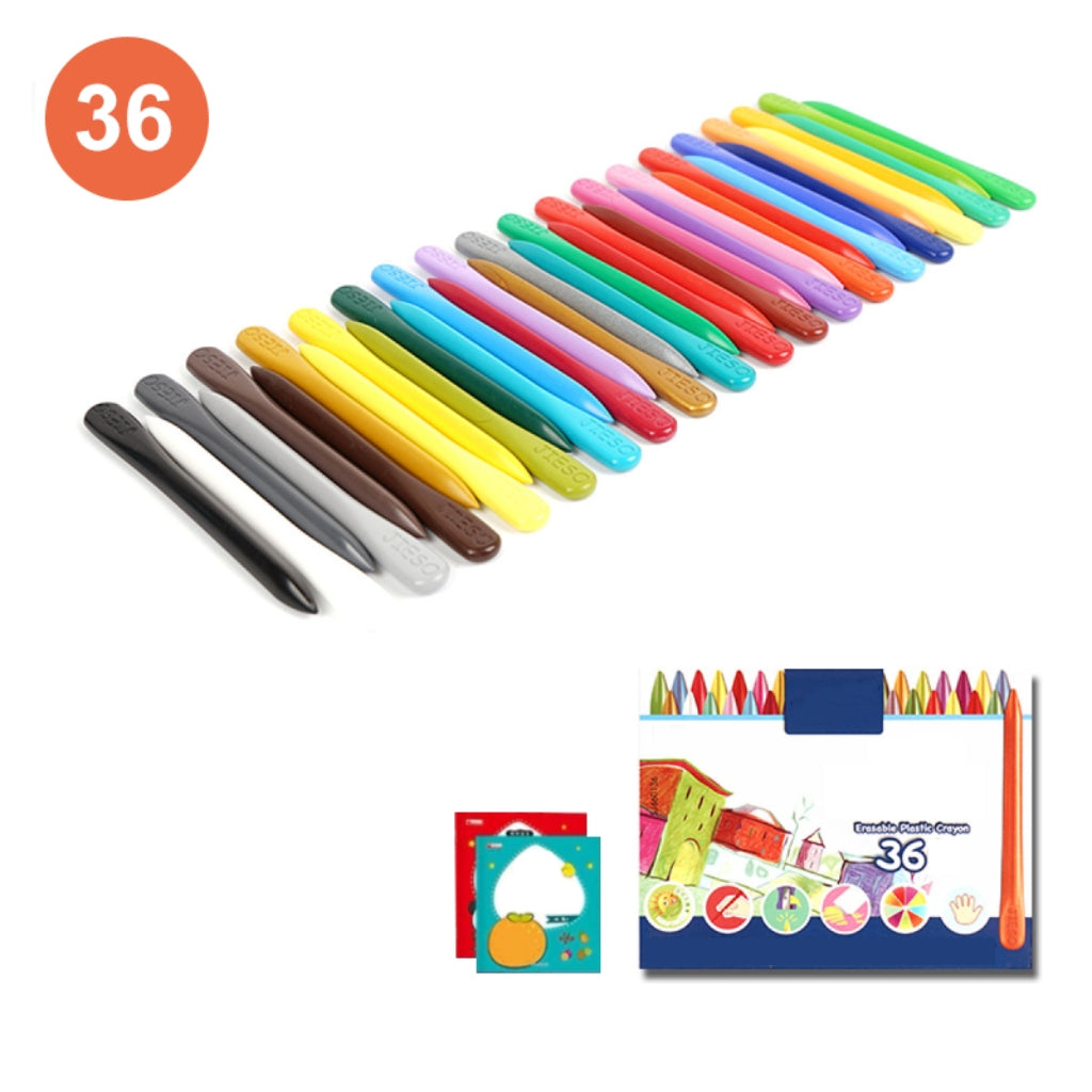 Crayons de couleur lavables pour enfants - 36 couleurs vives et sûres