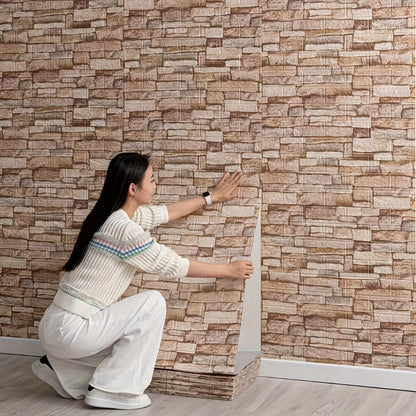 Panneaux Muraux Auto-Adhésifs Texture 3D Étanches Décoratif