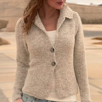 Cardigan Automne Élégant avec Col Boutonné
