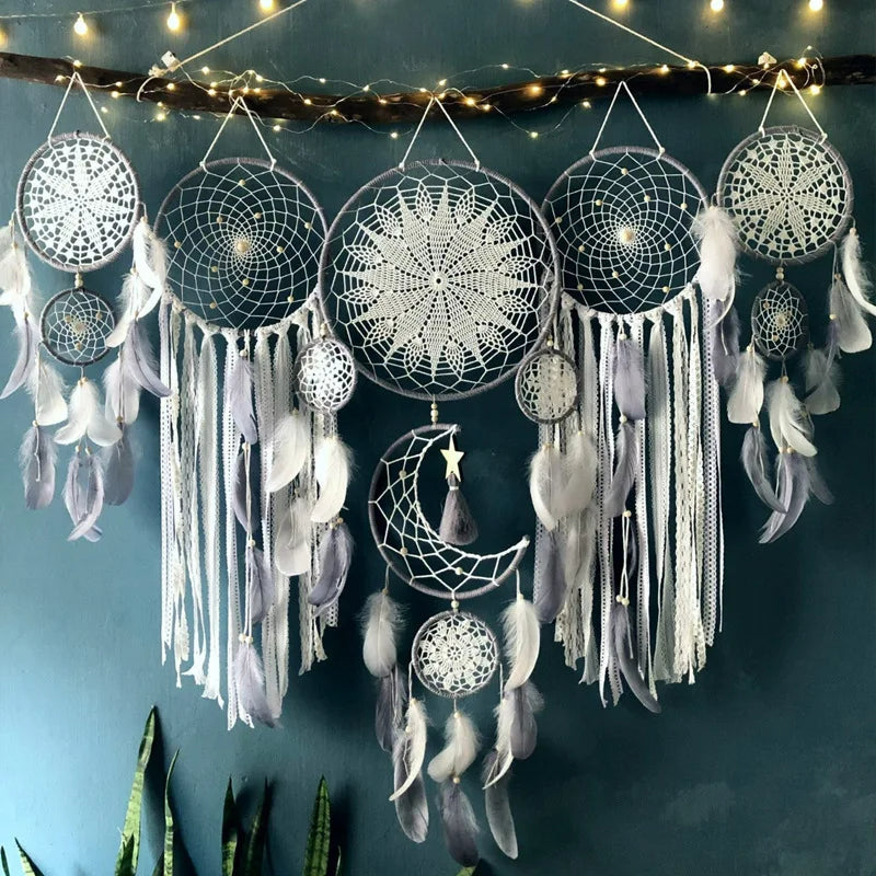 Set de 5 Attrape-Rêves Chic – Décoration Ethnique et Atmosphère Apaisante