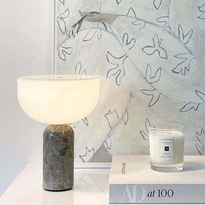 Lampe de Bureau en Pierre | Design Raffiné et Lumière Douce