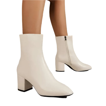 Bottines Élégantes à Talon Bloc Pointu